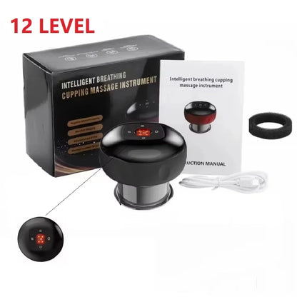 Rechargeable Electric Vacuum Cupping Set Wireless 6/12 Level Skin Scraping Massage