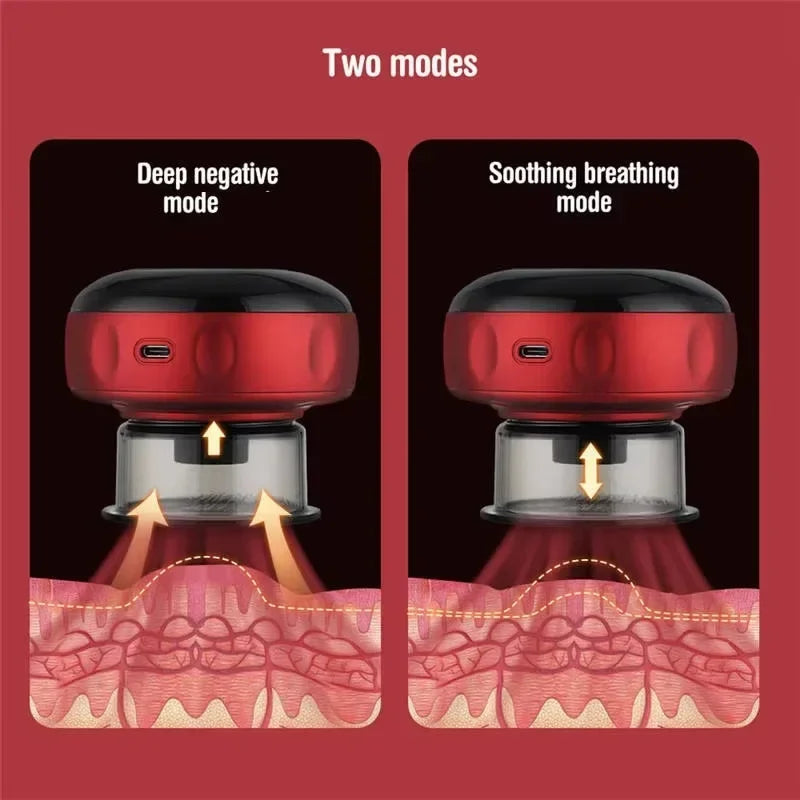 Rechargeable Electric Vacuum Cupping Set Wireless 6/12 Level Skin Scraping Massage